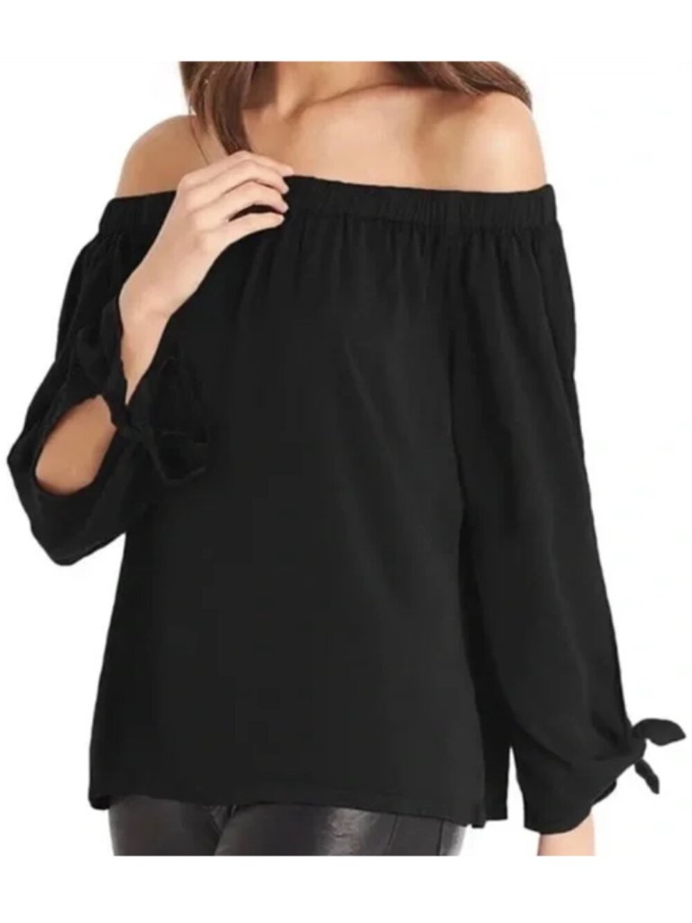 J. Crew Black Off the Shoulder Top